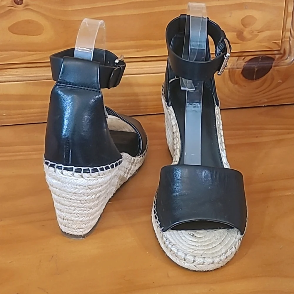 Vince Camuto Soft Leather Espadrille Wedge Sandals - Picture 5 of 11